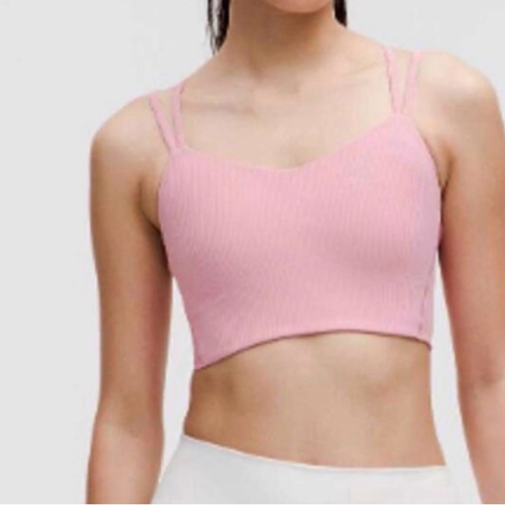 Lululemon Like A Cloud Pink Tide Longline Ribbed Size 10